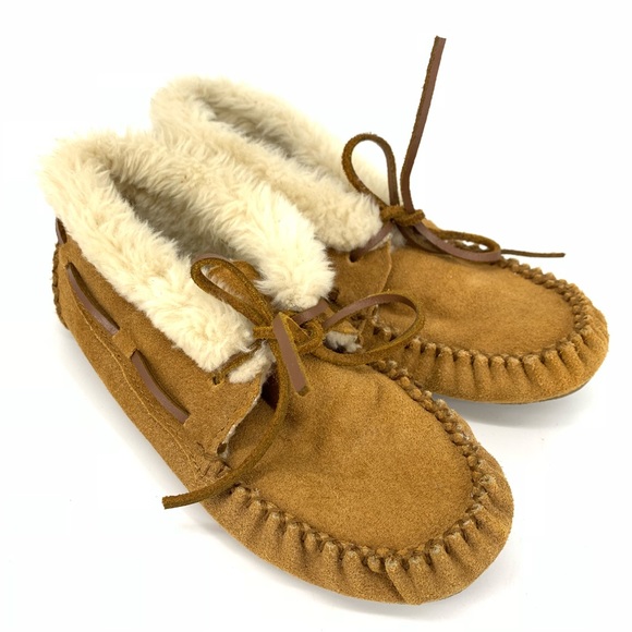 womens moccasin bootie slippers